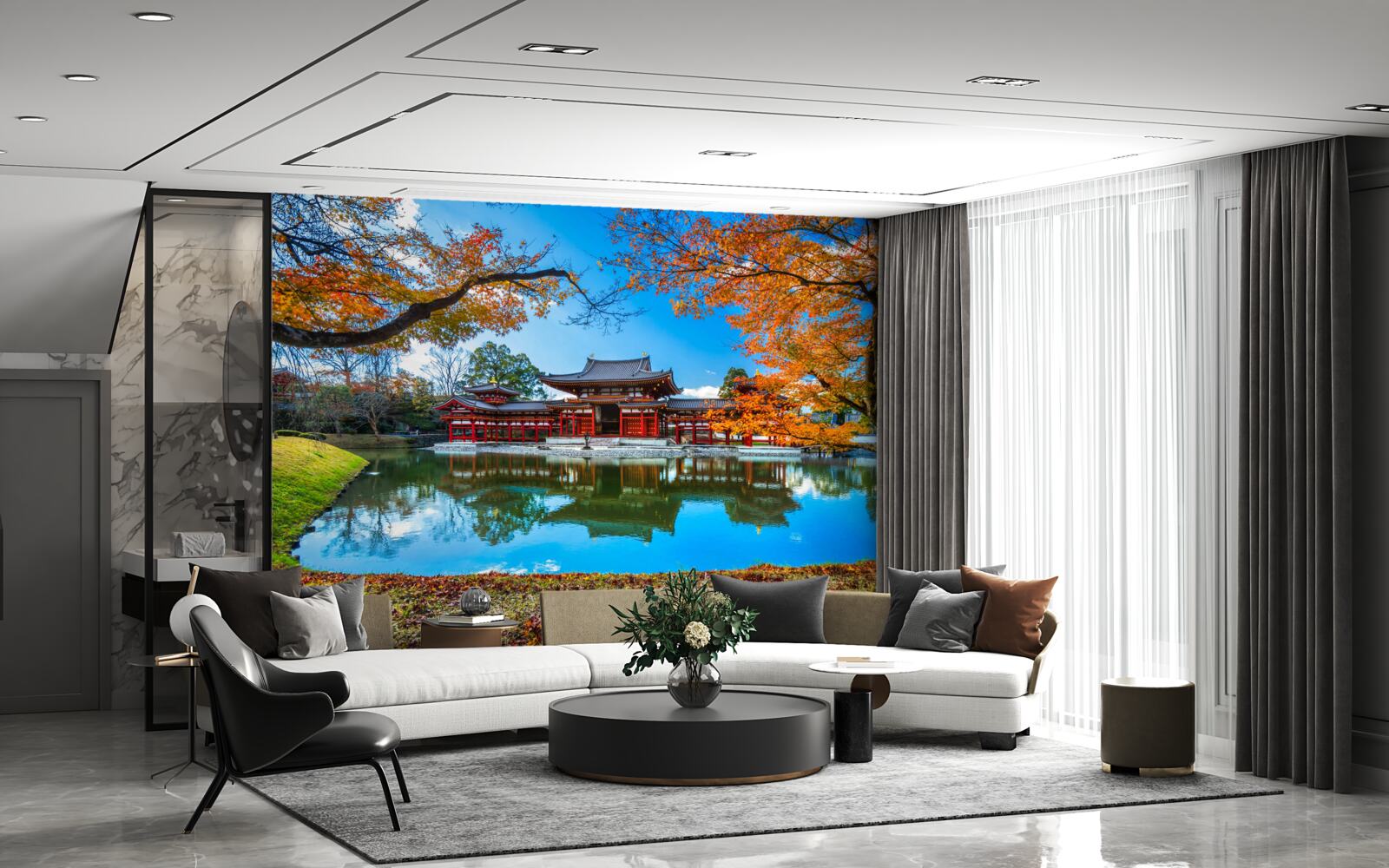 Fototapeta jesenný odraz v japonskom parku