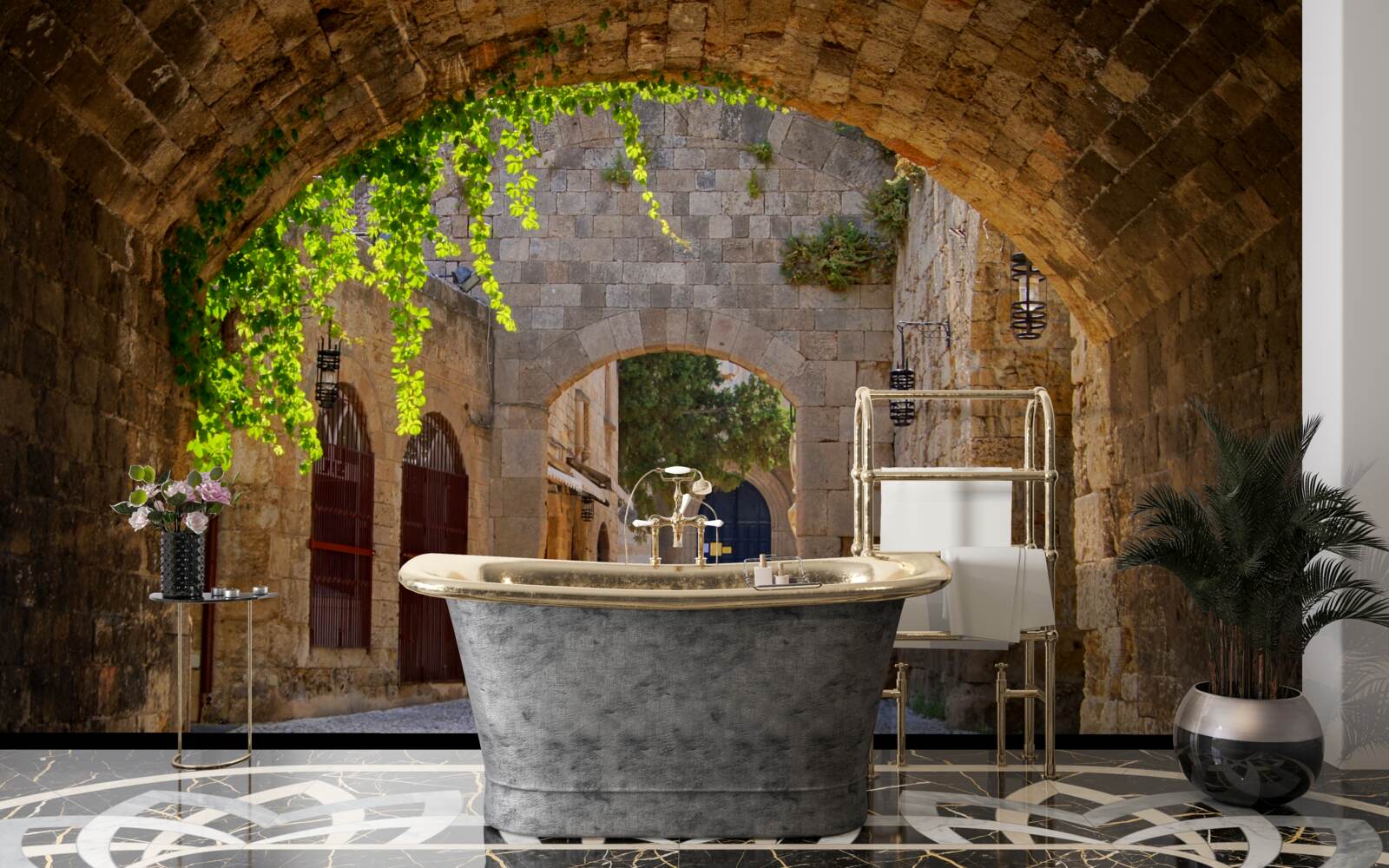 Fototapeta staré mesto zdobí kamenný oblúk