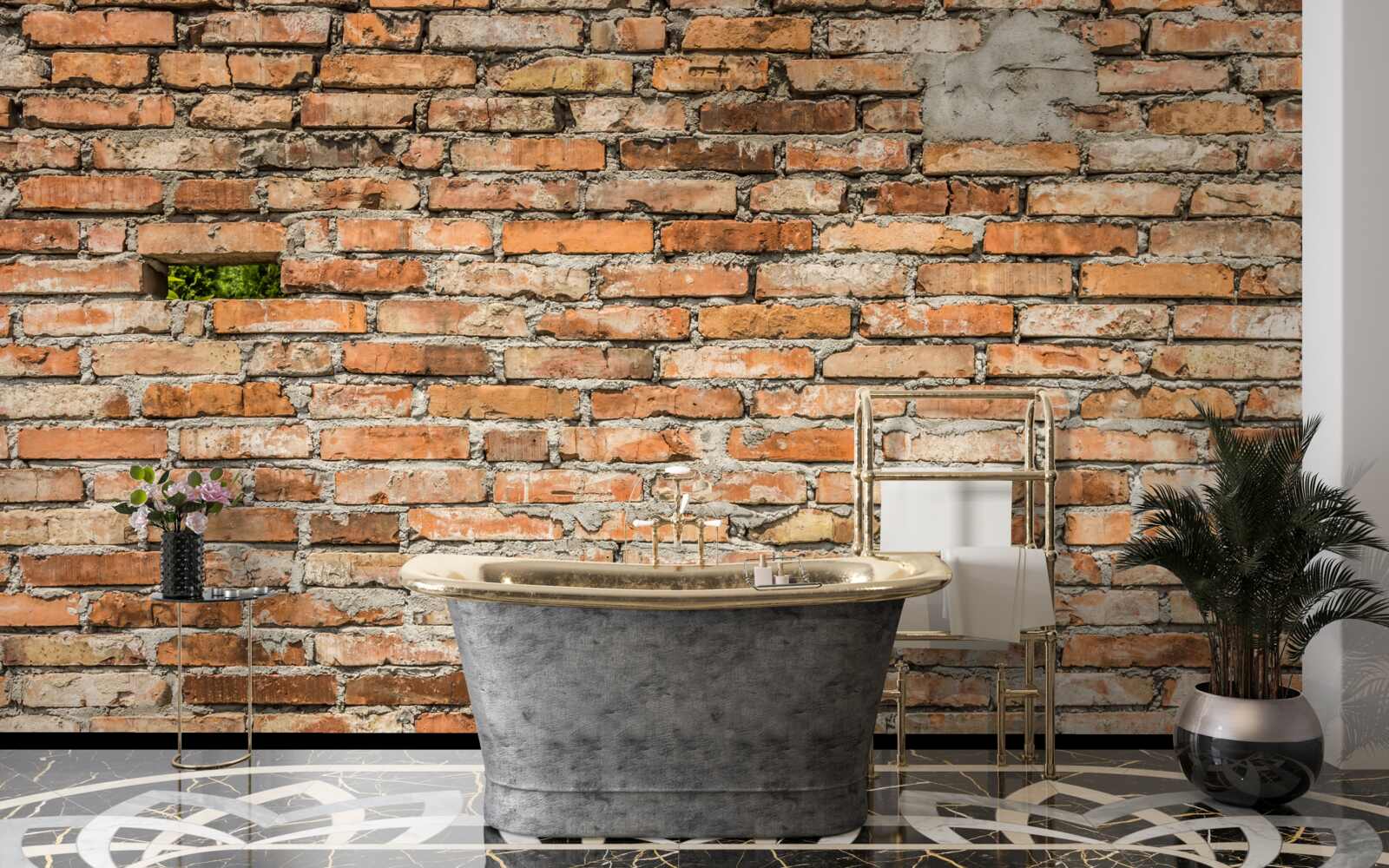 Fototapeta Stena, z ktorej padajú tehly, ktoré stratili sviežosť