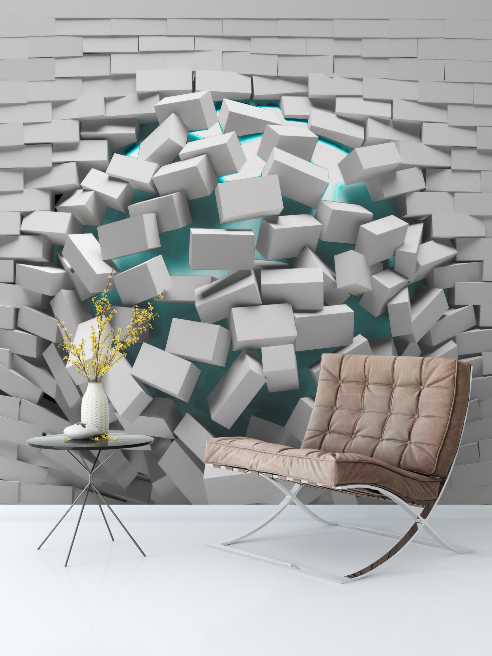 Fototapeta tehly natreté na bielo sa odlupujú