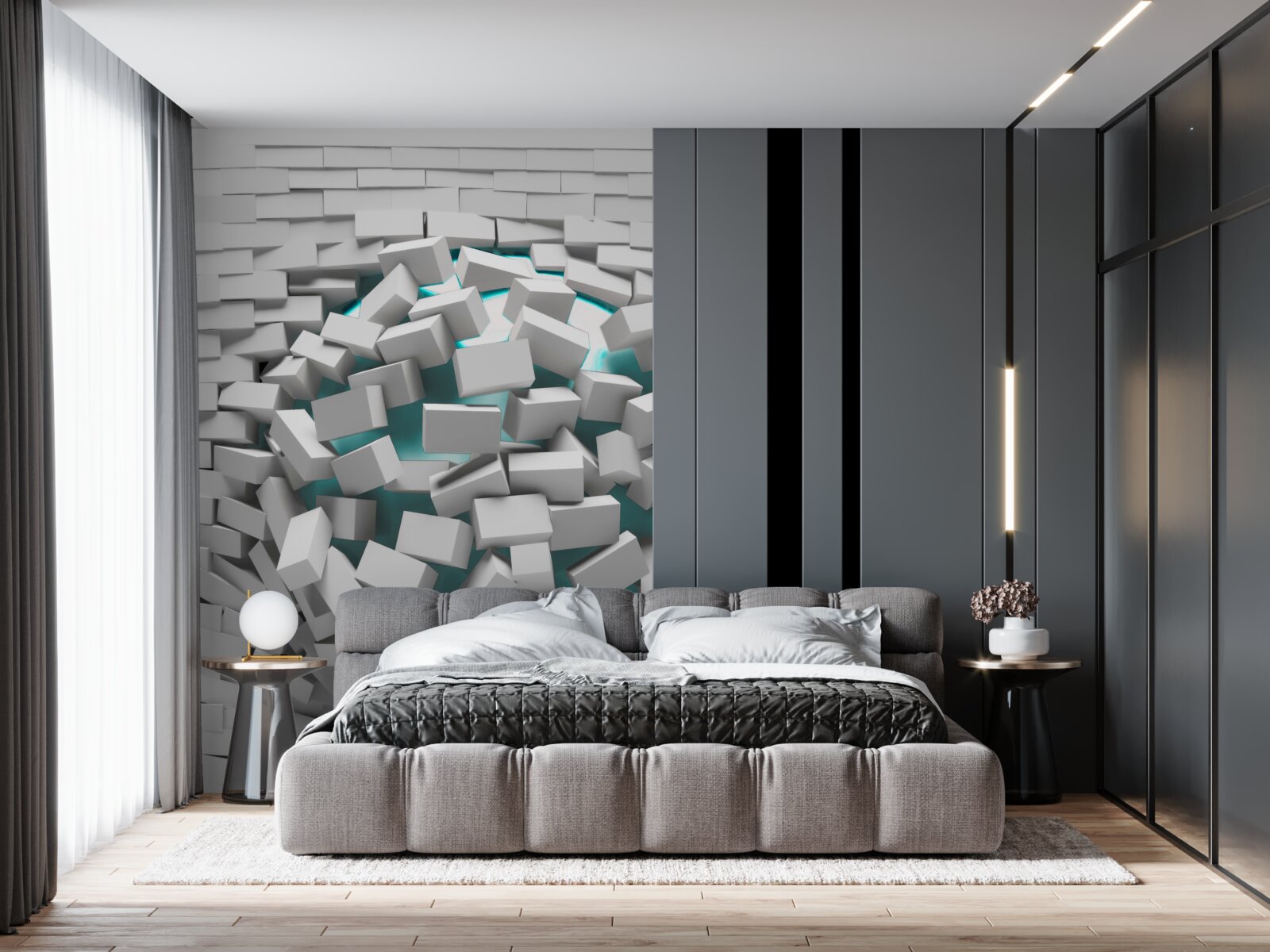 Fototapeta tehly natreté na bielo sa odlupujú