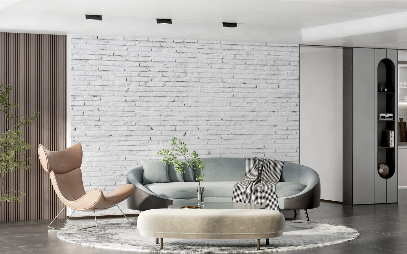 Fototapeta Stena je tehlová, dokonale biela