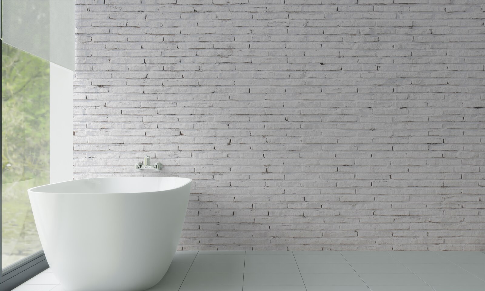 Fototapeta Stena je tehlová, dokonale biela