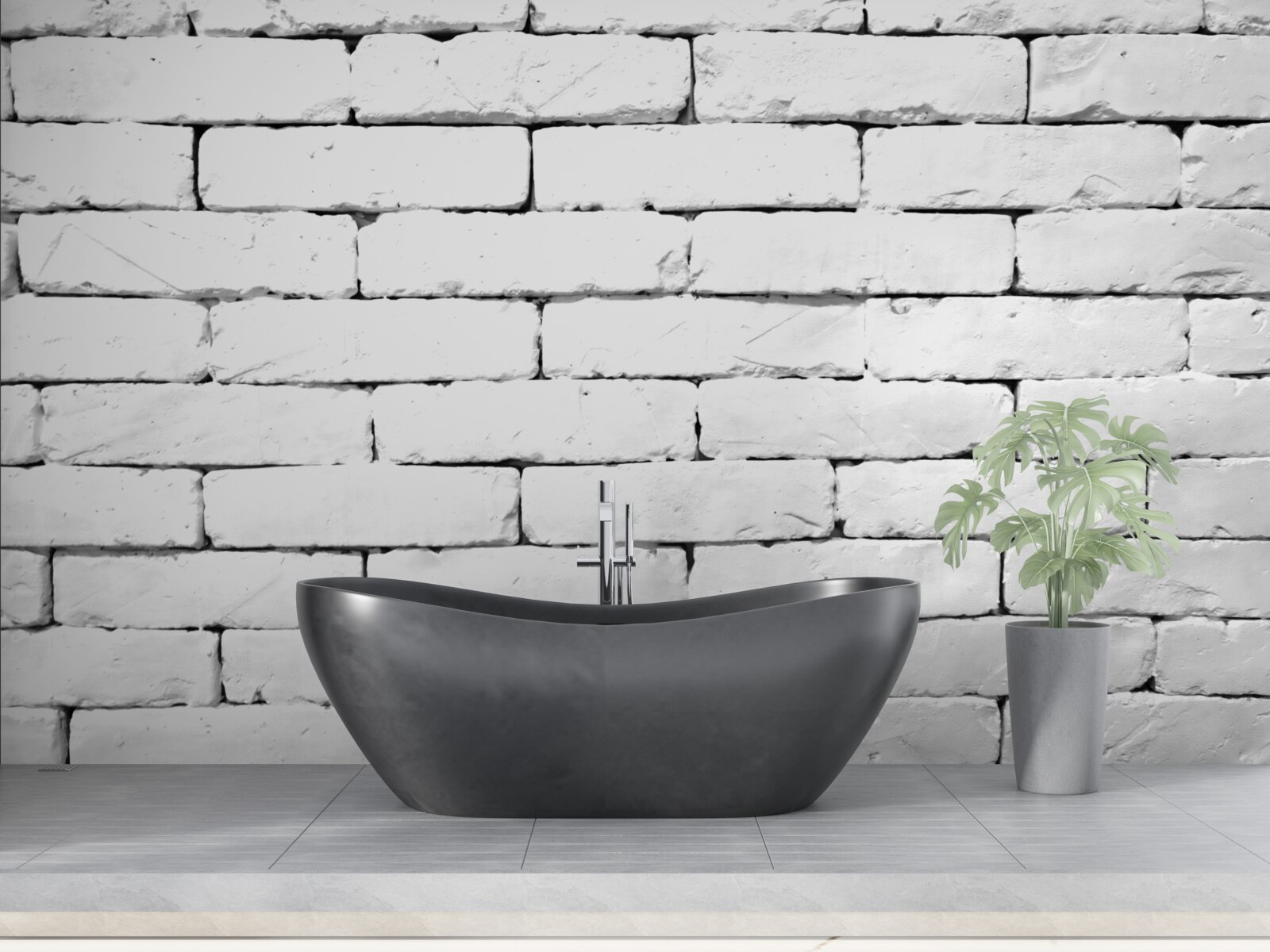 Fototapeta Tehlová stena, starostlivo vyrobená v bielej farbe