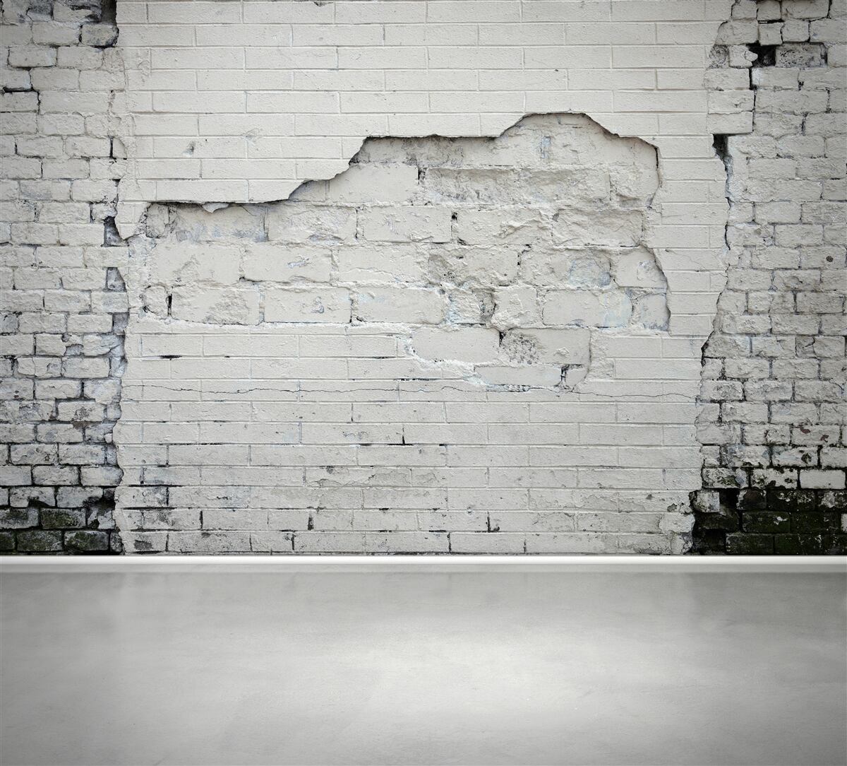 Fototapeta starodávna snehobiela tehlová stena