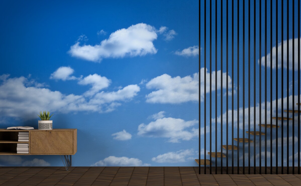 Fototapeta biele oblaky plávajúce na modrej oblohe