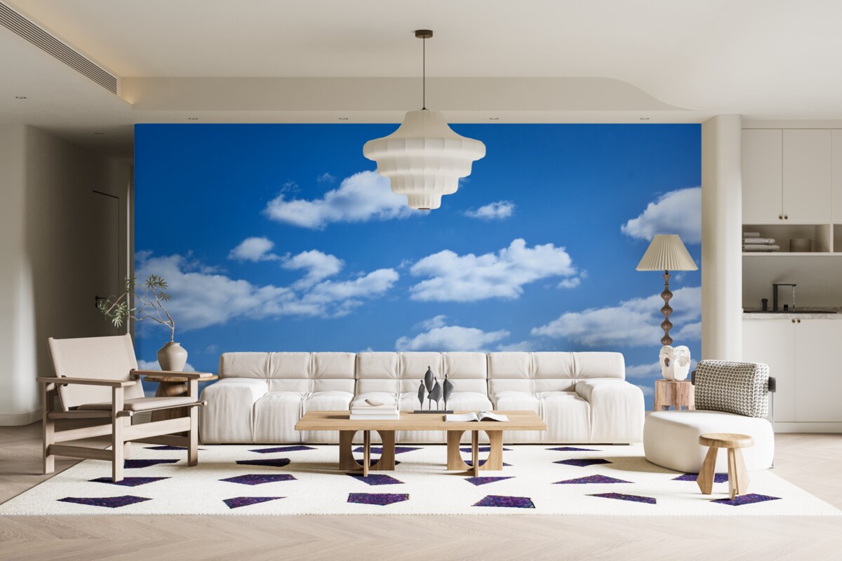 Fototapeta biele oblaky plávajúce na modrej oblohe