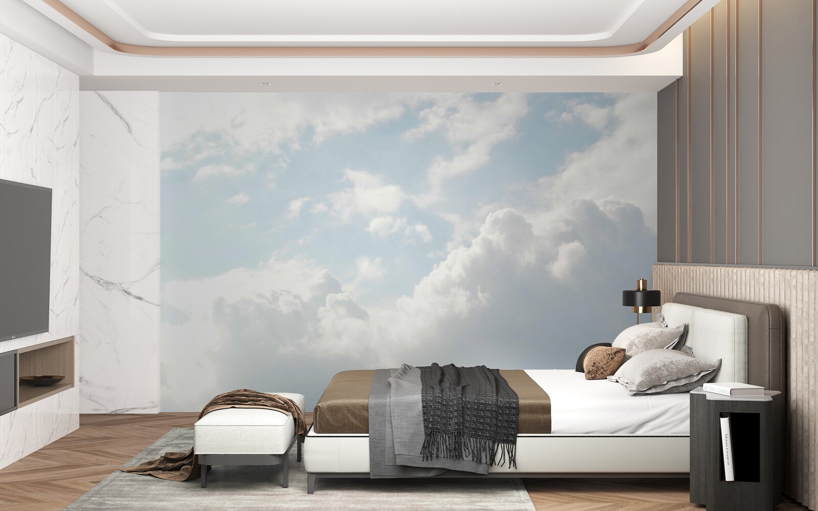 Fototapeta husté mliečne oblaky