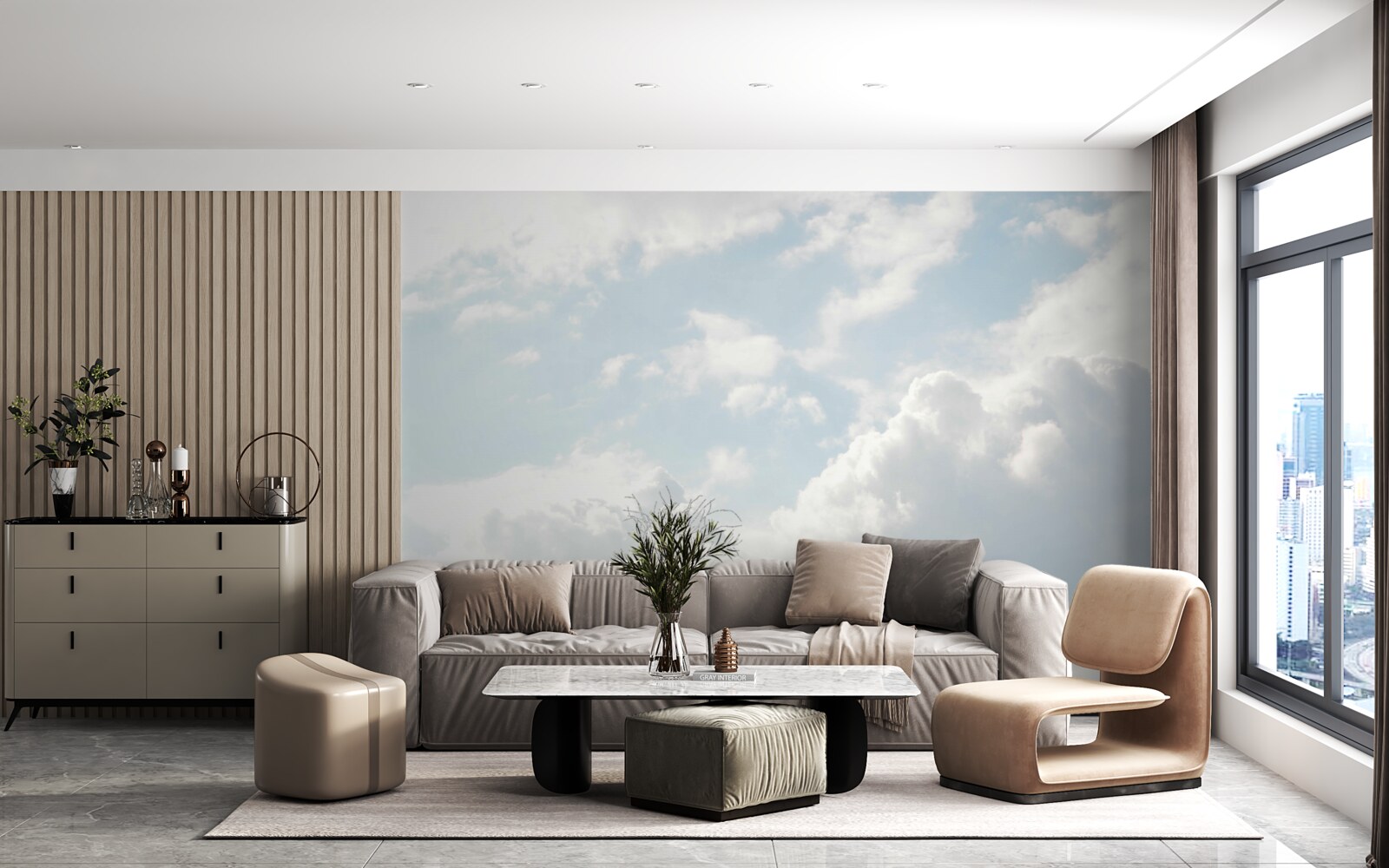 Fototapeta husté mliečne oblaky