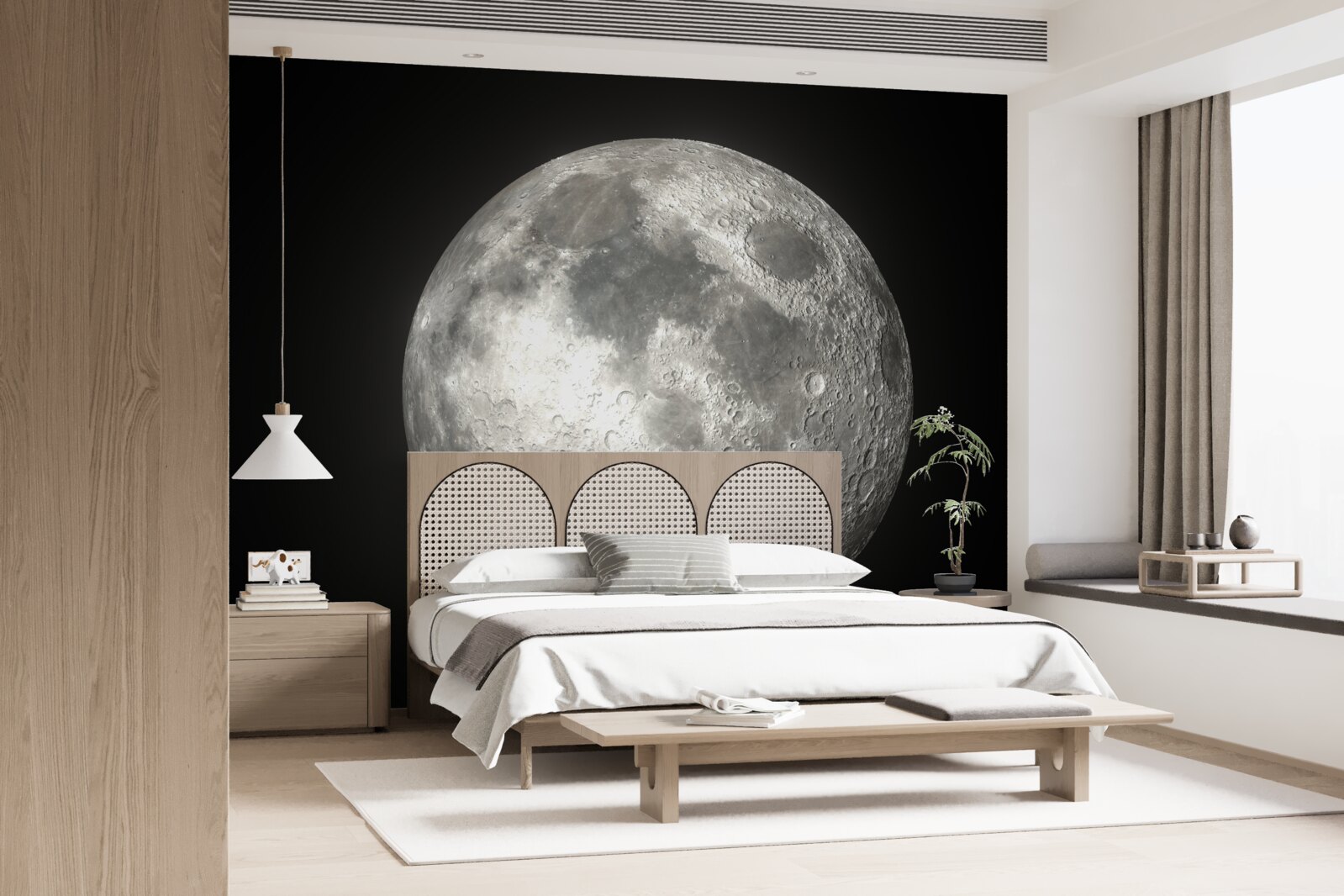 Fototapeta čierne pozadie zdobí neporovnateľný spln mesiaca