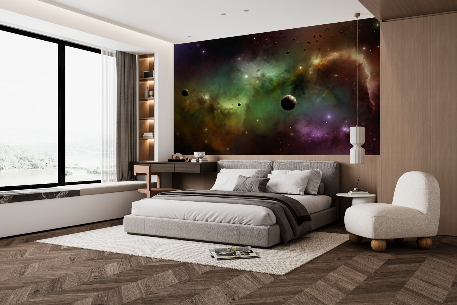 Fototapeta jedinečný viacfarebný vesmír