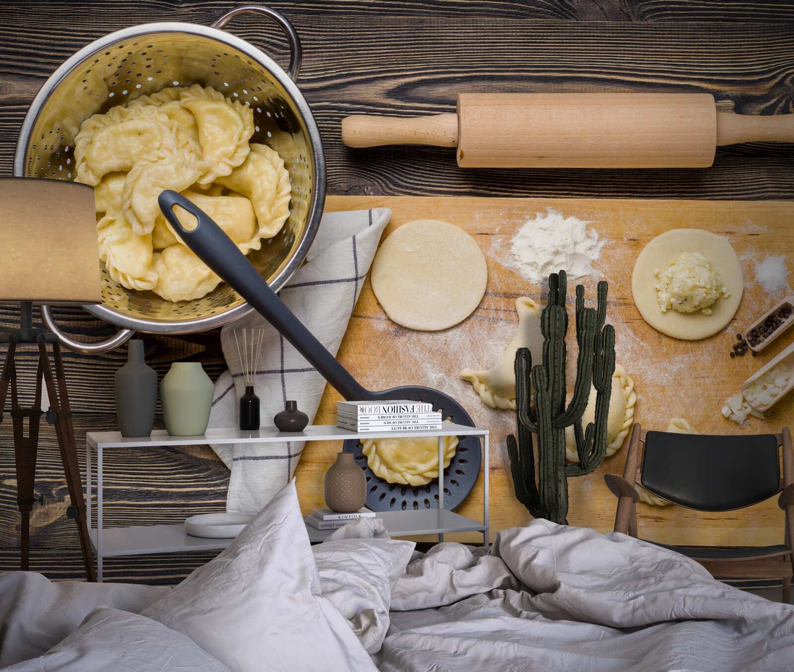 Fototapeta starostlivý postup prípravy knedlí