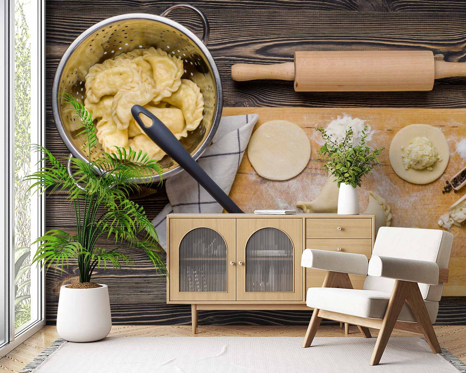 Fototapeta starostlivý postup prípravy knedlí