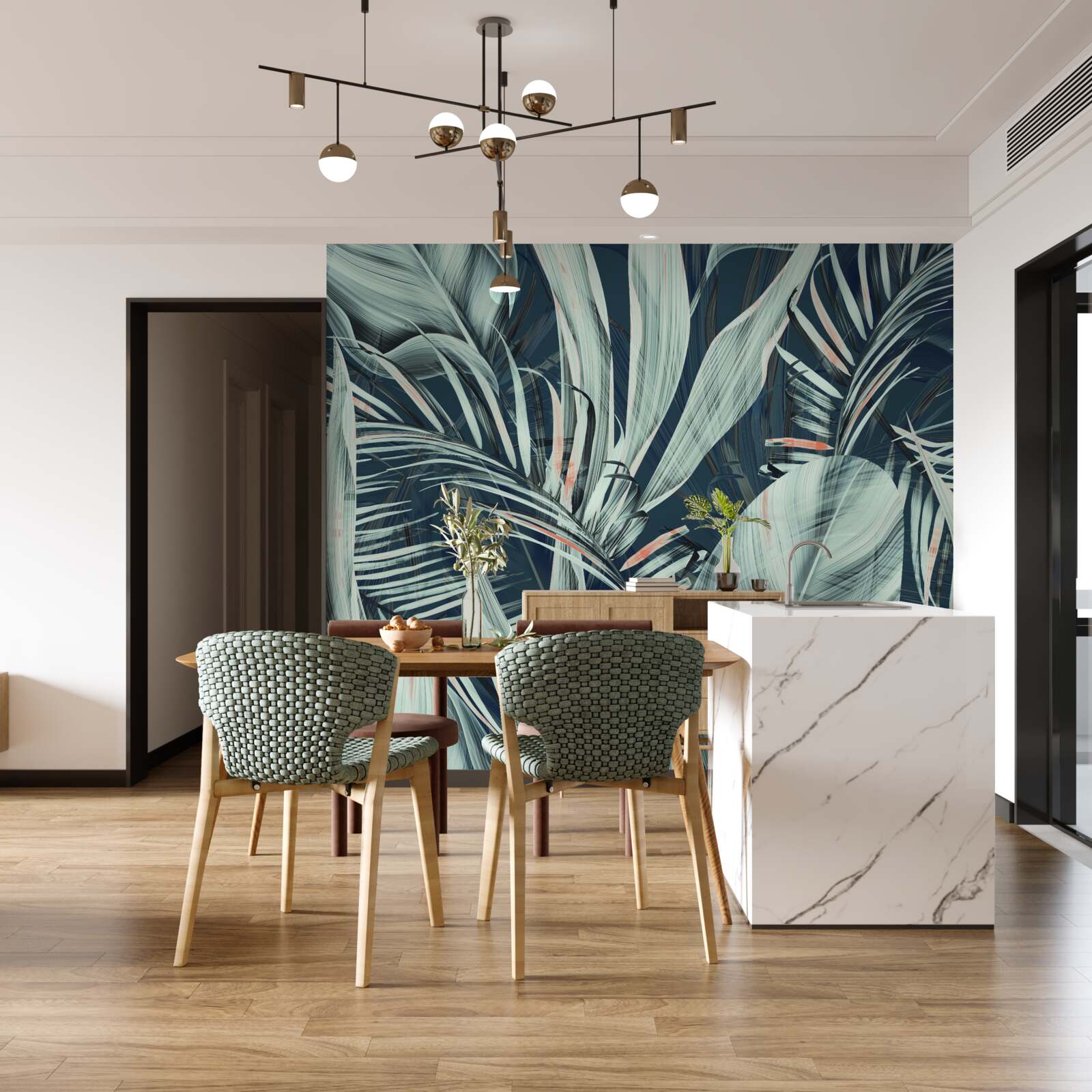 Fototapeta večerné biele okvetné lístky papradia