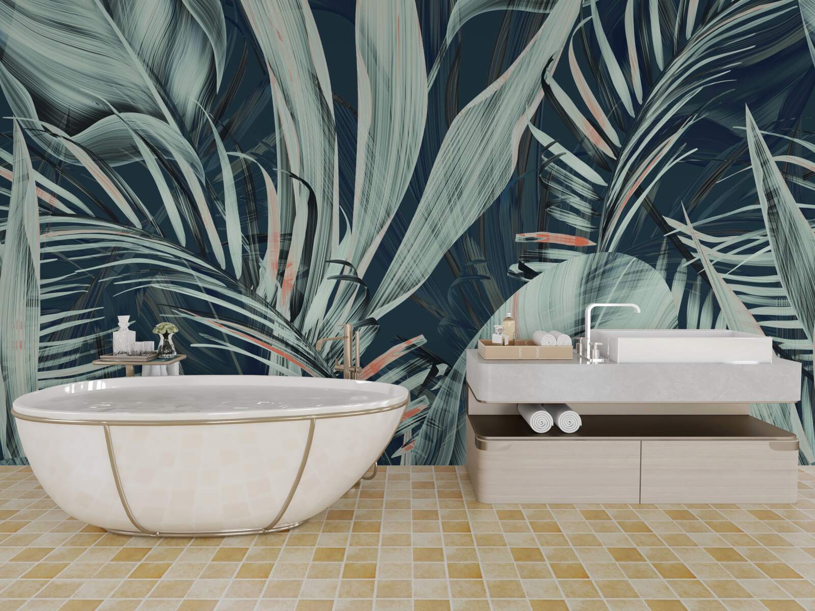 Fototapeta večerné biele okvetné lístky papradia