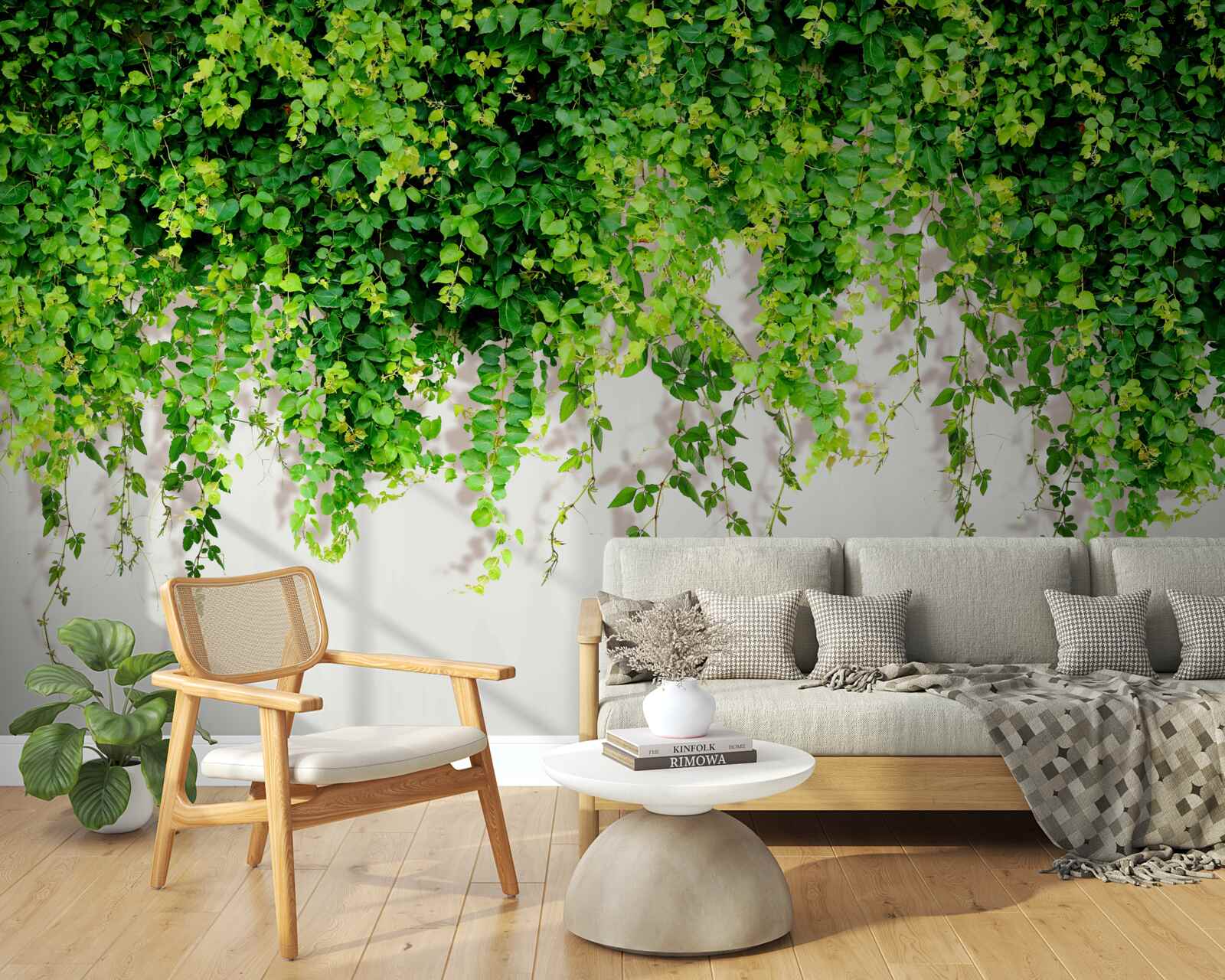 Fototapeta závesné rastliny sú svetlozelené