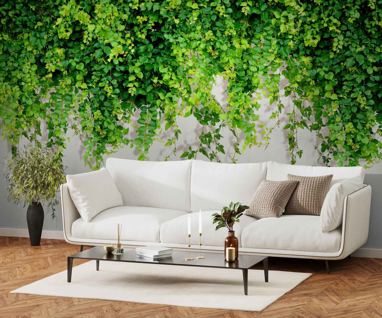 Fototapeta závesné rastliny sú svetlozelené