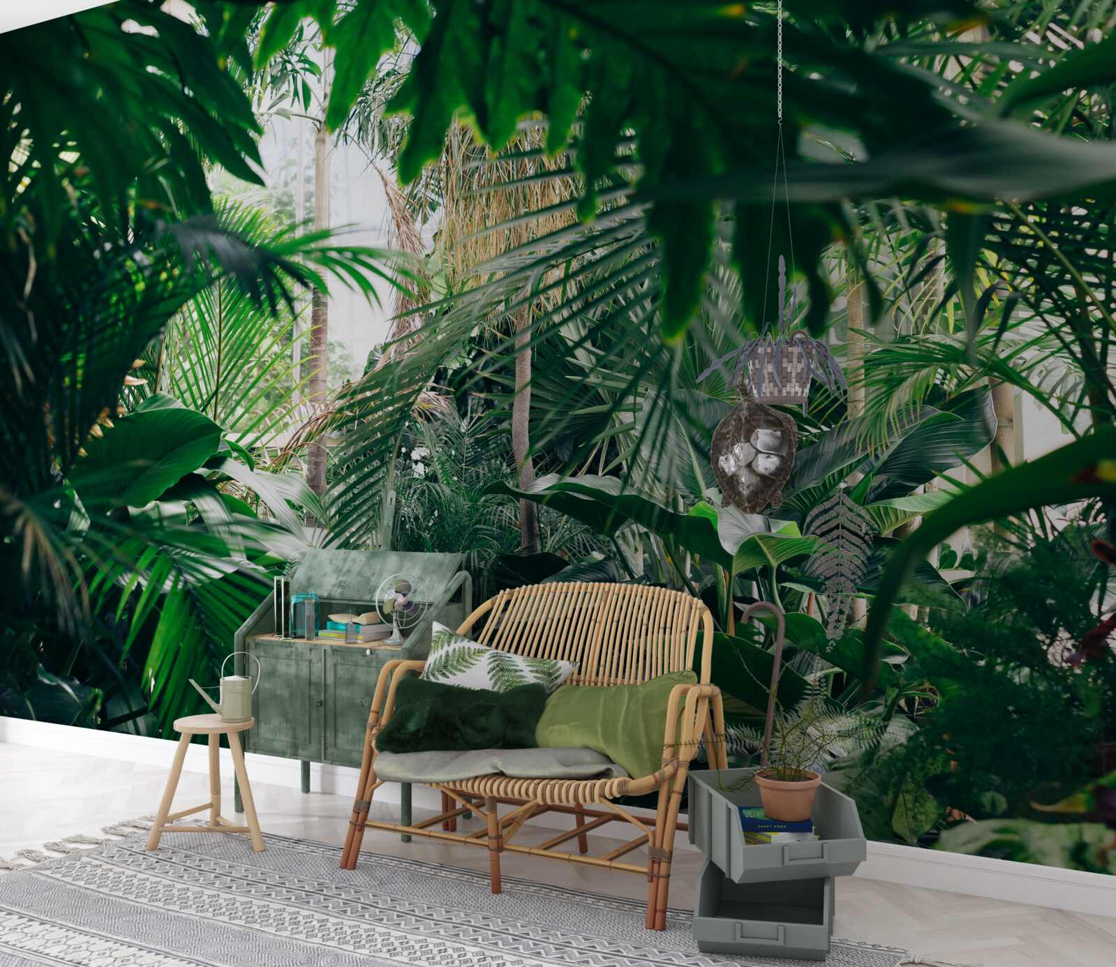 Fototapeta zelená džungľa je osvetlená svetlom