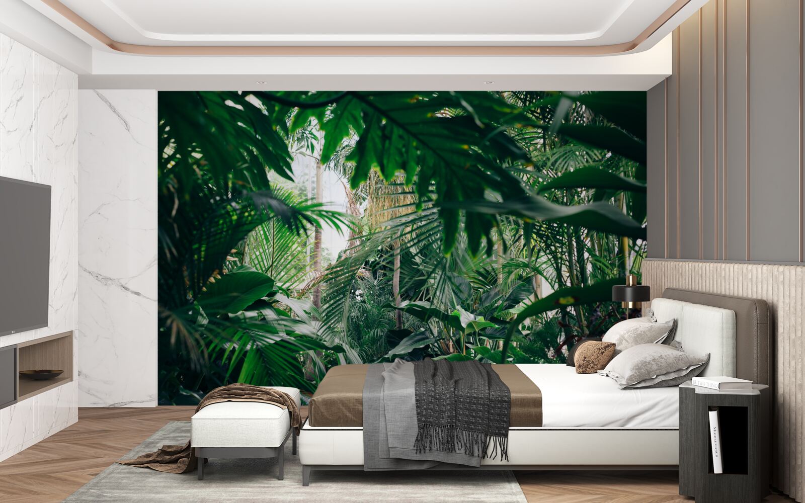 Fototapeta zelená džungľa je osvetlená svetlom