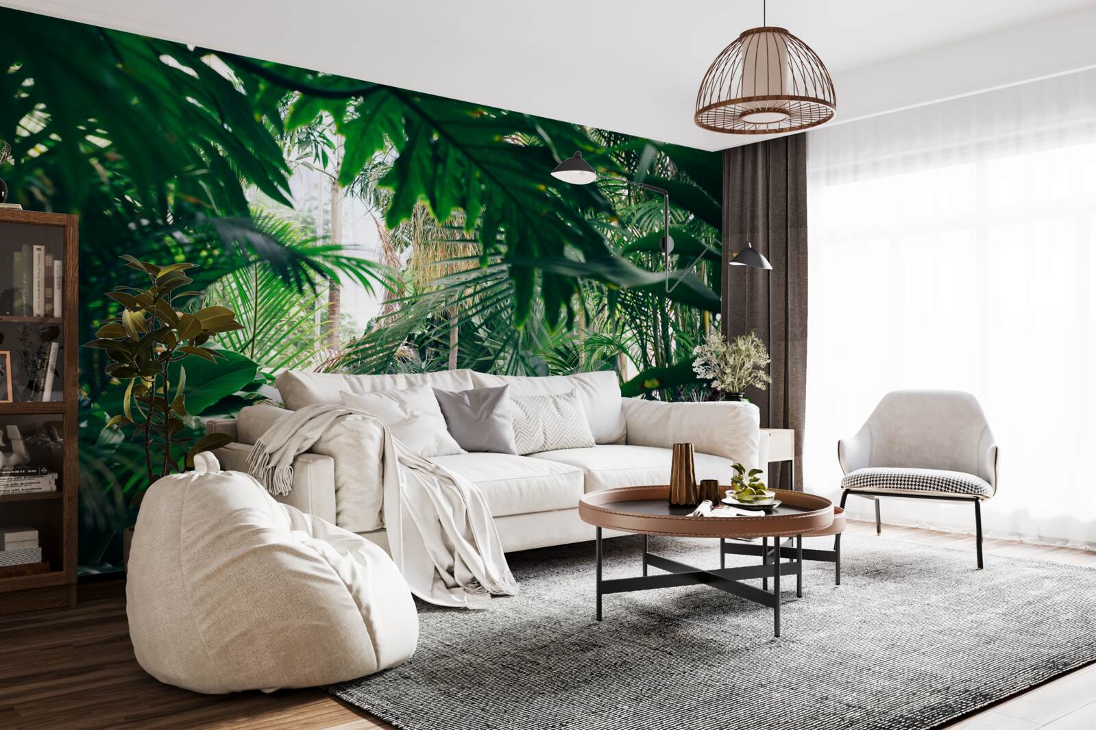 Fototapeta zelená džungľa je osvetlená svetlom