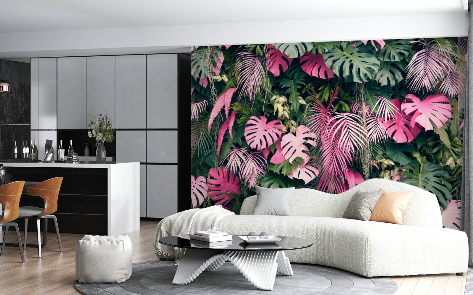 Fototapeta listy paprade sú svetloružové