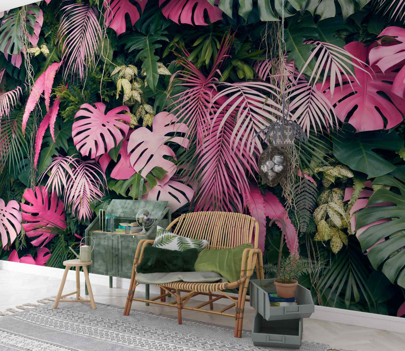 Fototapeta listy paprade sú svetloružové