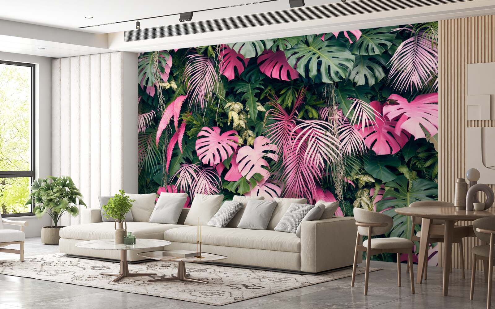 Fototapeta listy paprade sú svetloružové