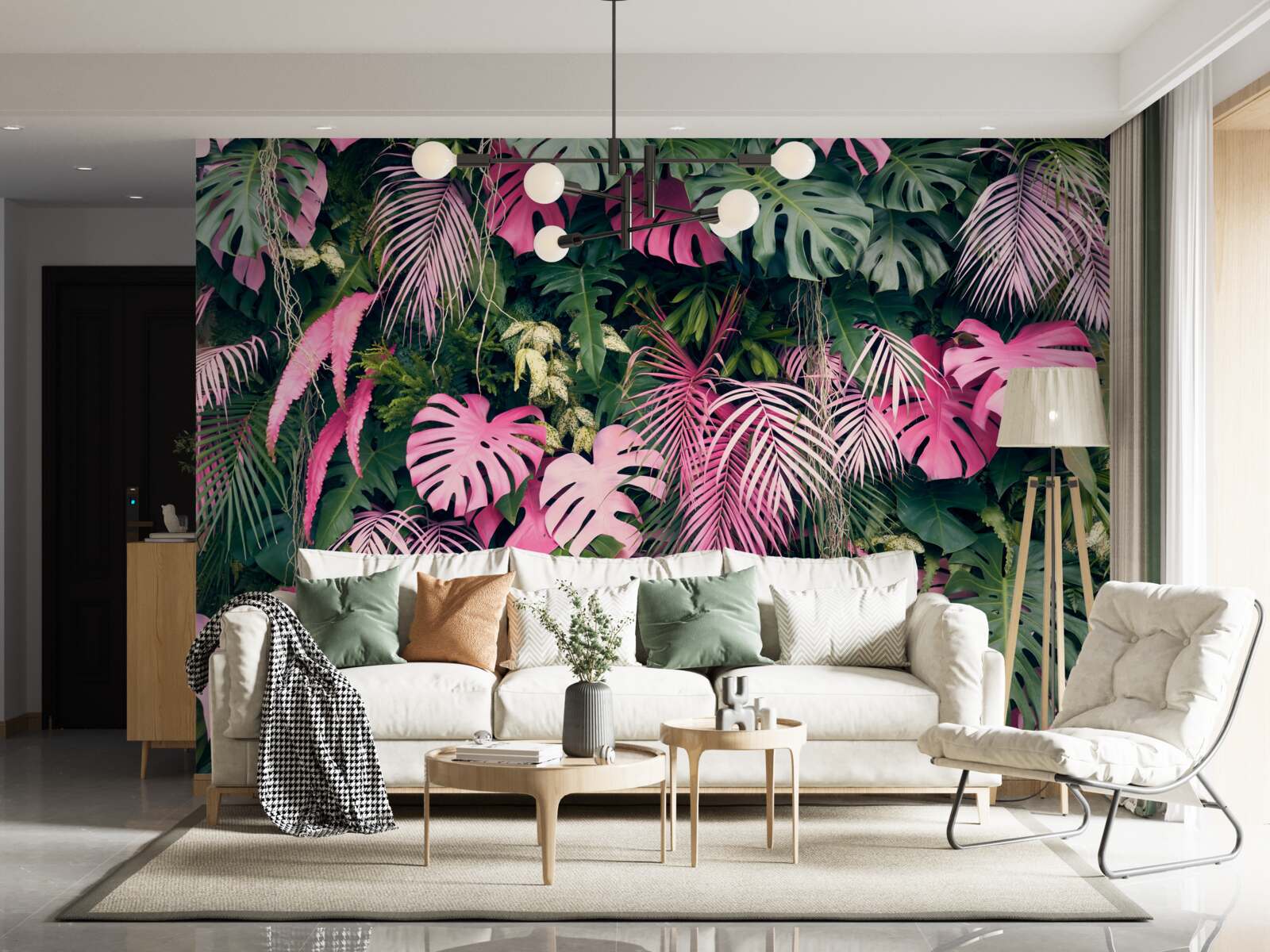 Fototapeta listy paprade sú svetloružové