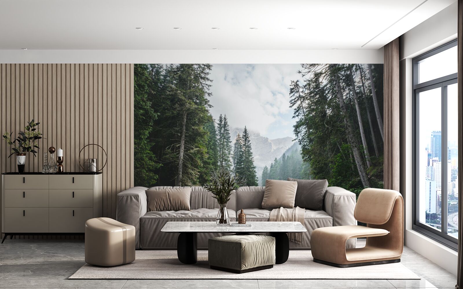 Fototapeta pokojný rybník v borovicovom háji