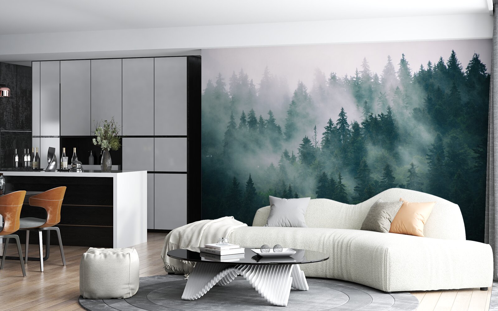 Fototapeta hmlistá ranná hodina v ihličnatom lese