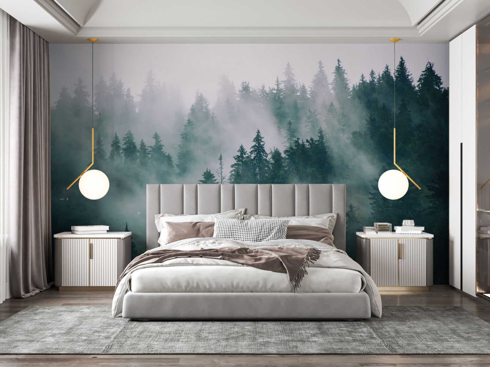 Fototapeta hmlistá ranná hodina v ihličnatom lese