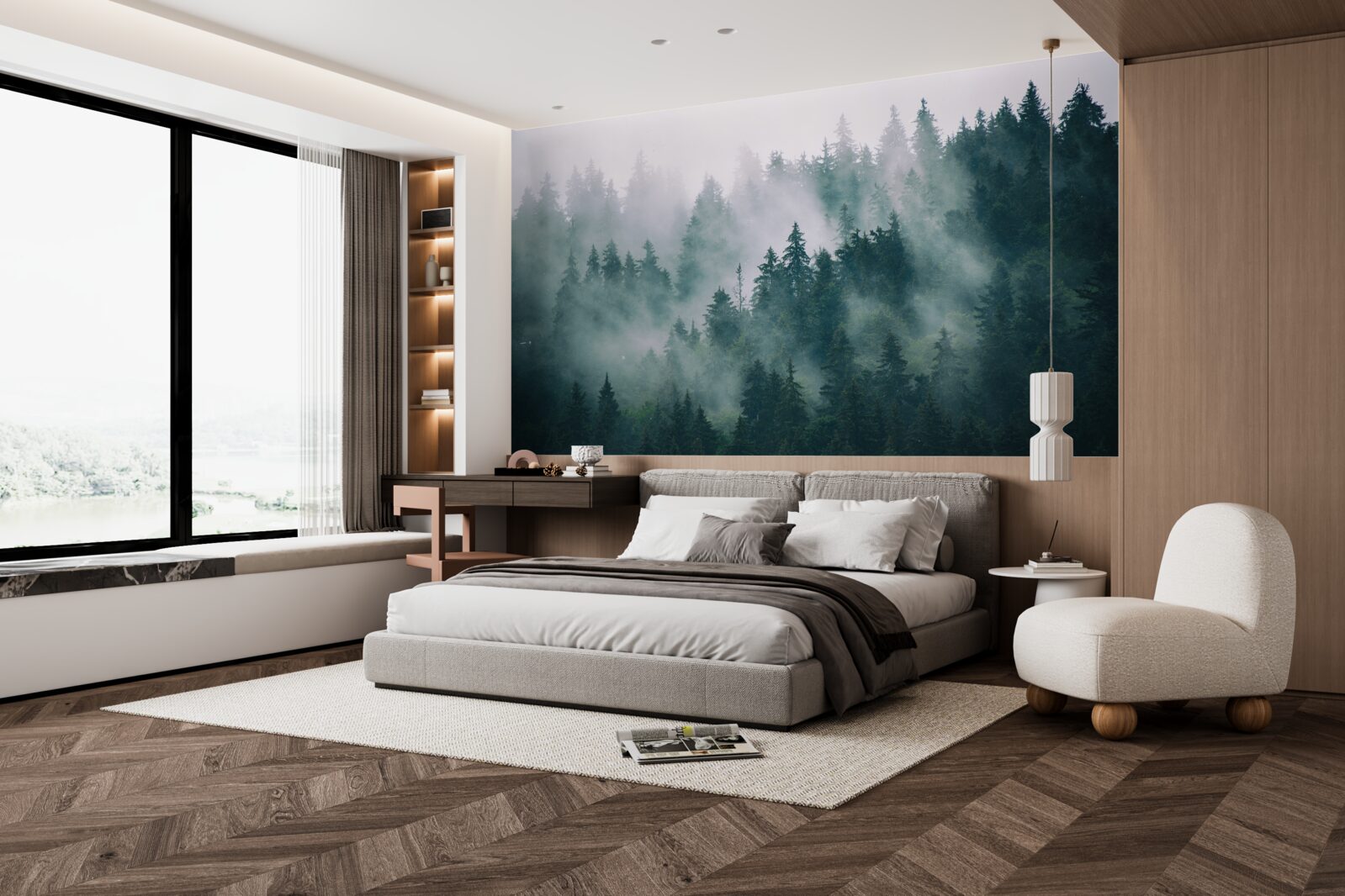 Fototapeta hmlistá ranná hodina v ihličnatom lese