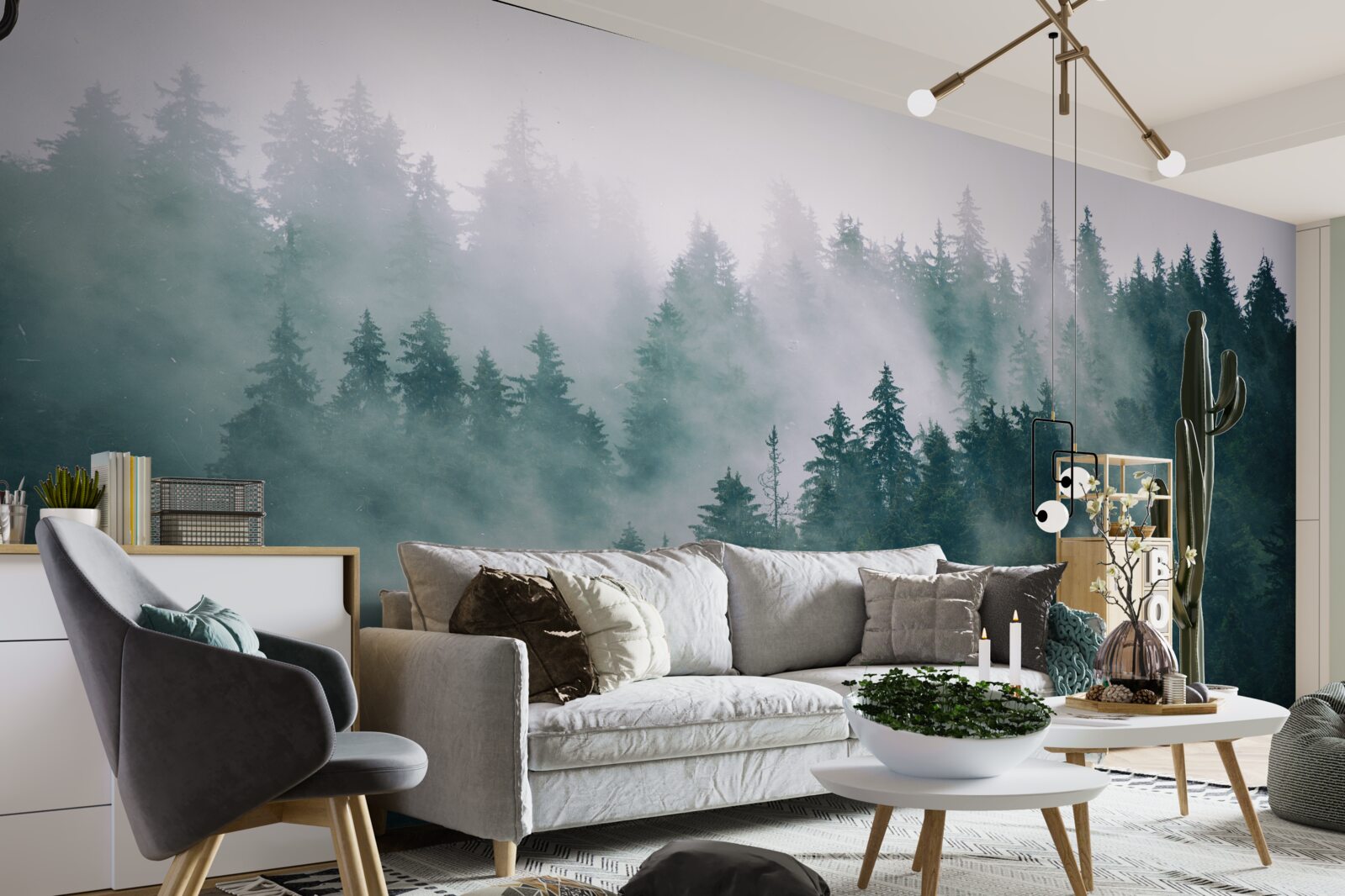 Fototapeta hmlistá ranná hodina v ihličnatom lese