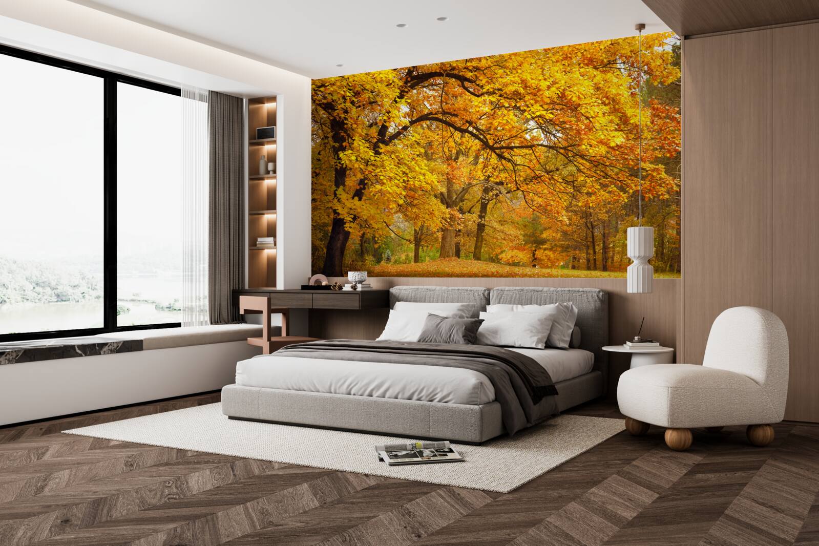 Fototapeta jeseň vstúpila do lesa vo svojich žltých šatách