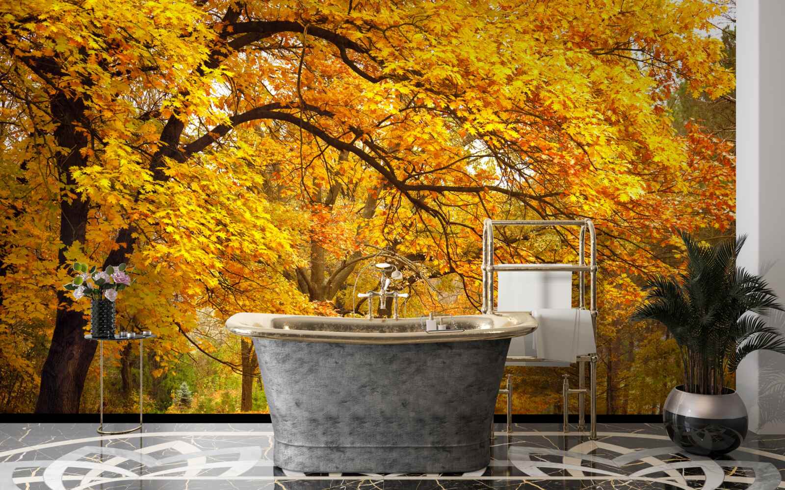 Fototapeta jeseň vstúpila do lesa vo svojich žltých šatách