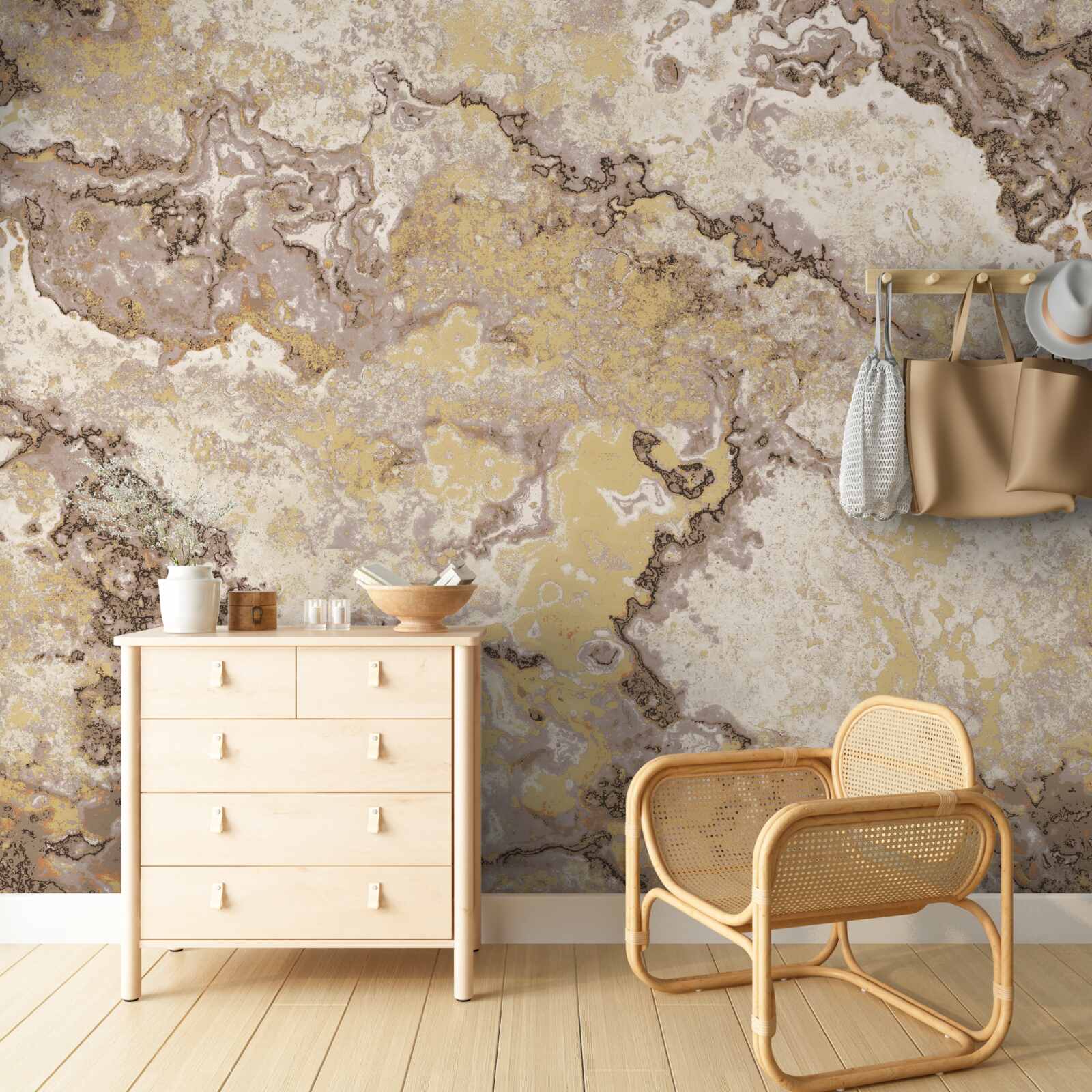 Fototapeta jemné vlny svetlohnedého mramoru