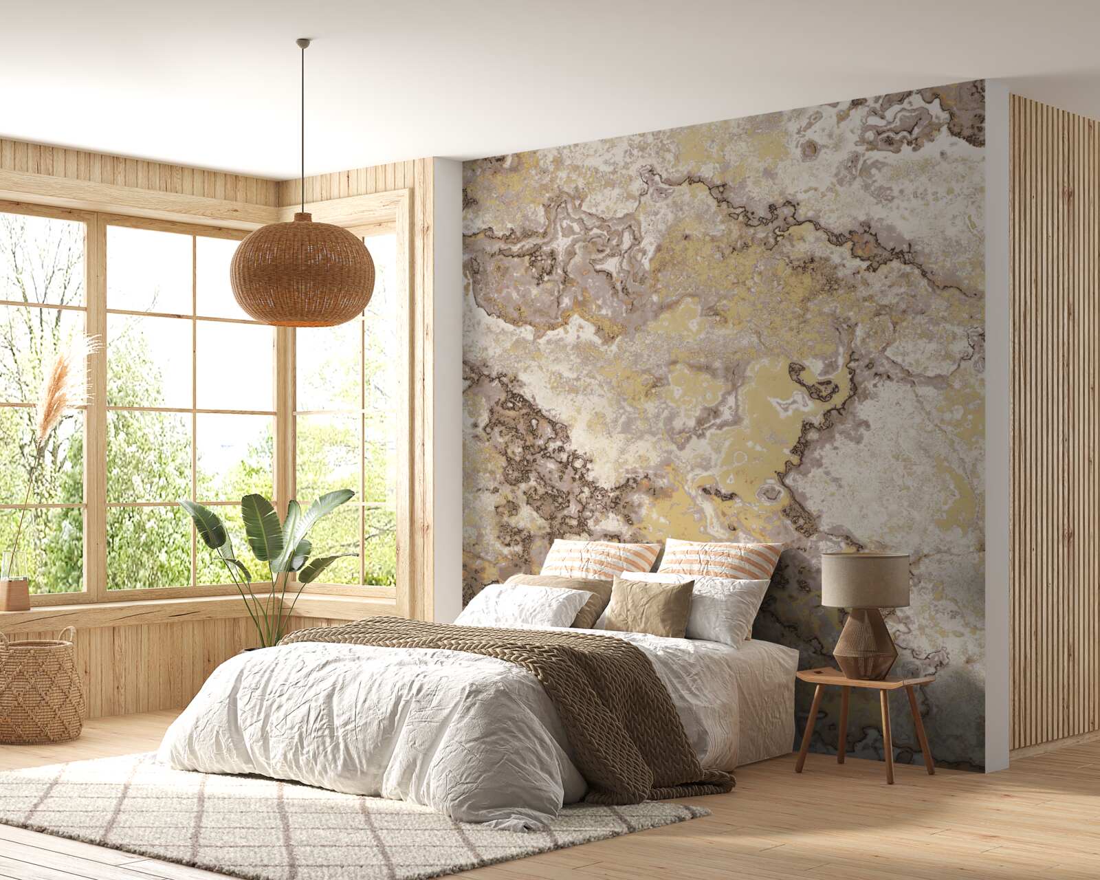 Fototapeta jemné vlny svetlohnedého mramoru