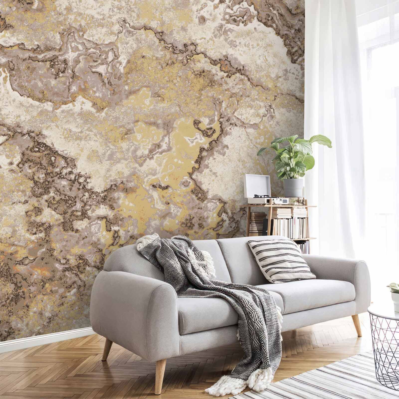 Fototapeta jemné vlny svetlohnedého mramoru