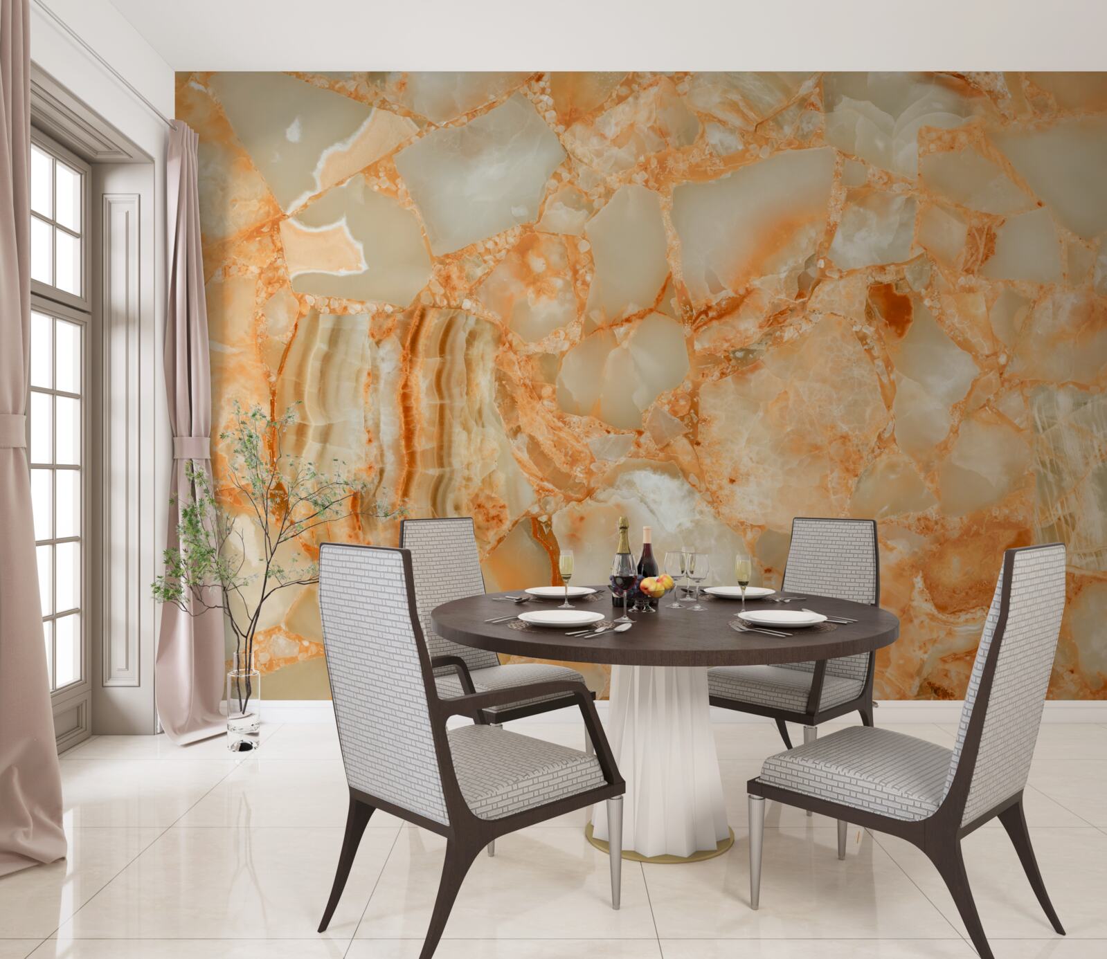 Fototapeta odtiene jantáru v kvapkách na kameni