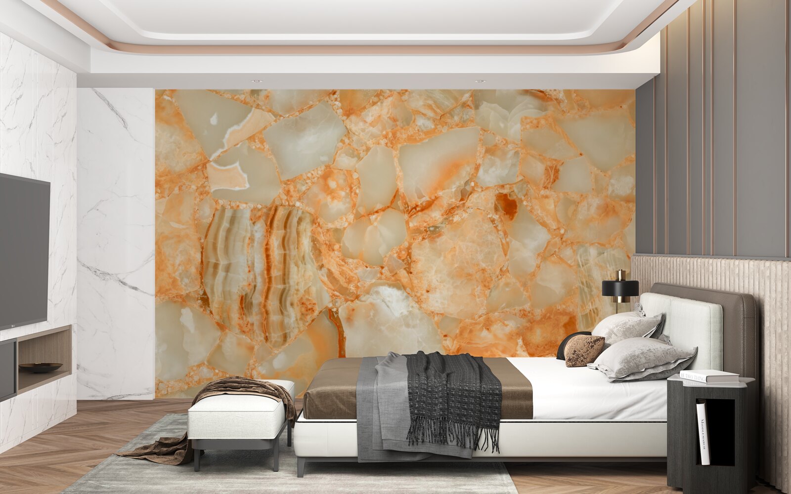 Fototapeta odtiene jantáru v kvapkách na kameni