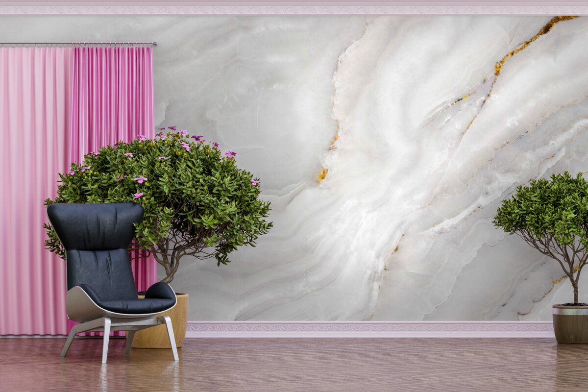 Fototapeta svetelné vlny na snehobielom mramore