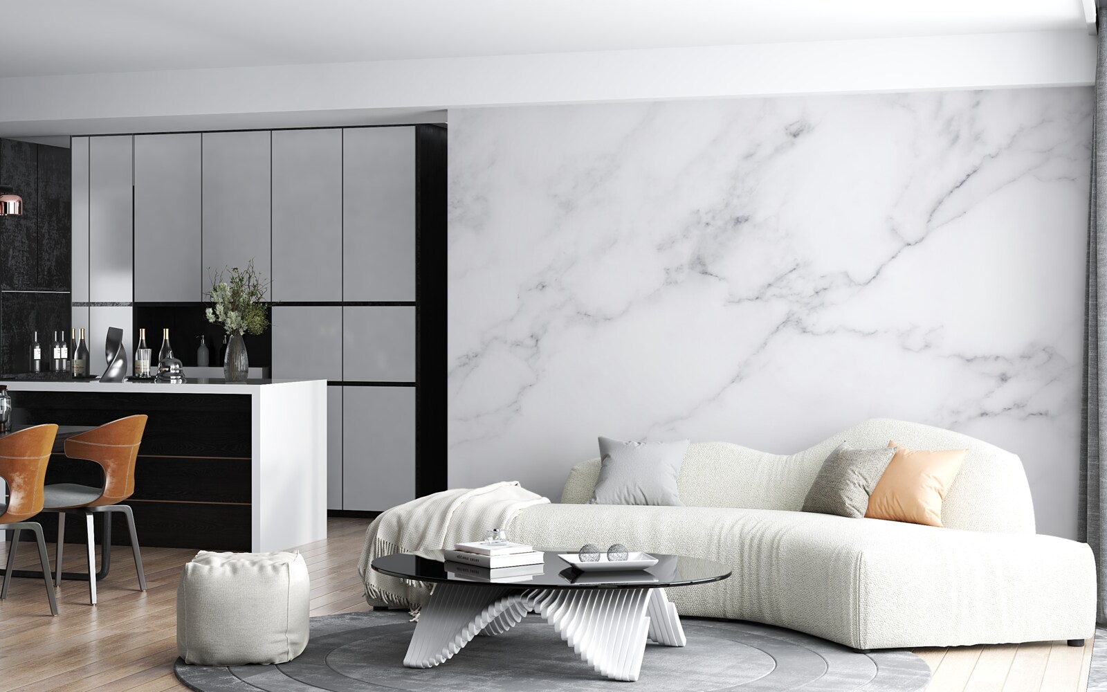 Fototapeta Snehobiela a strieborná hmla