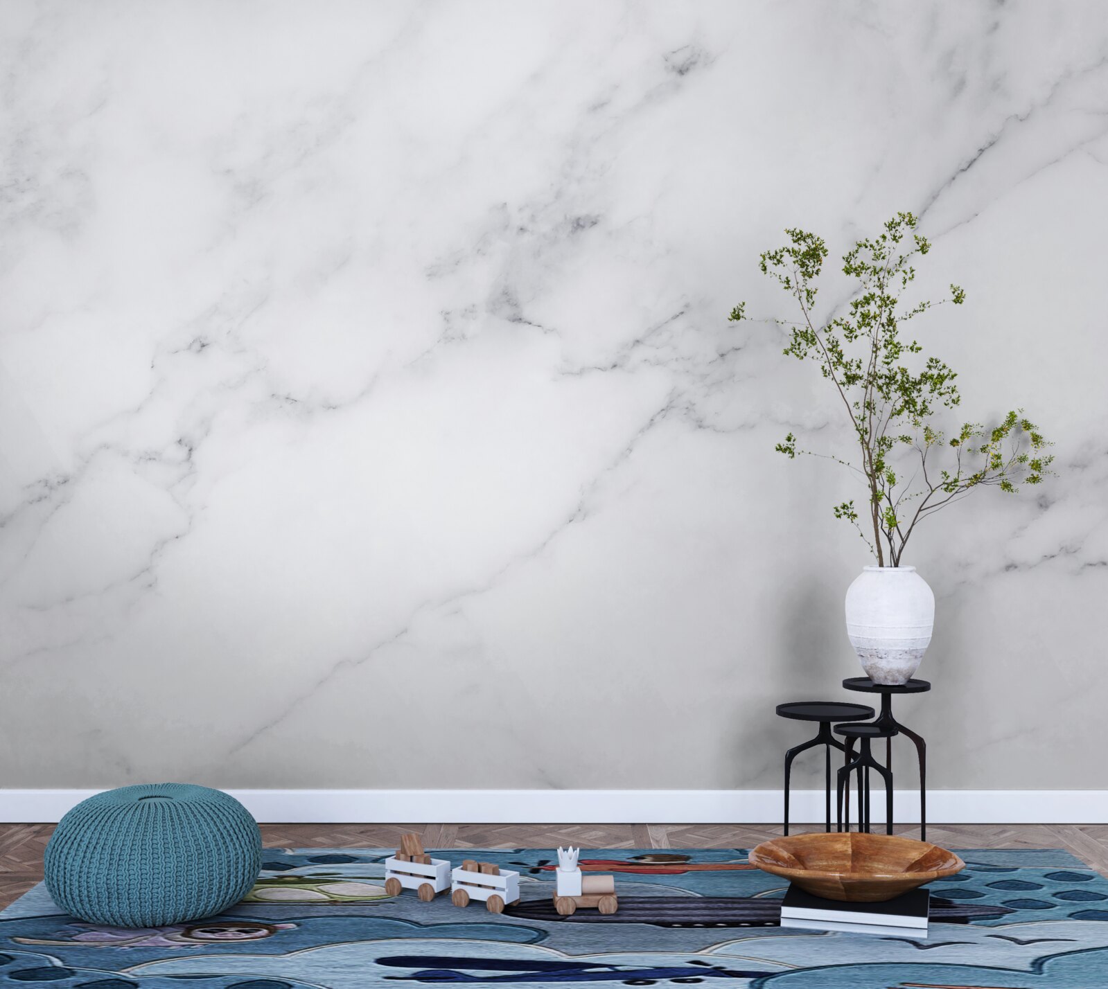 Fototapeta Snehobiela a strieborná hmla