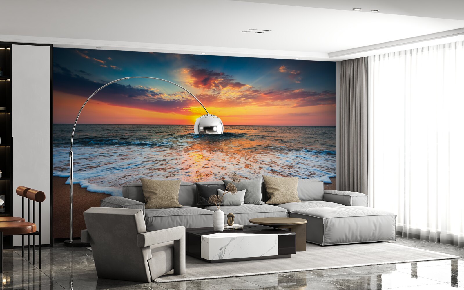 Fototapeta hypnotizujúci vstup slnka nad vodnú hladinu