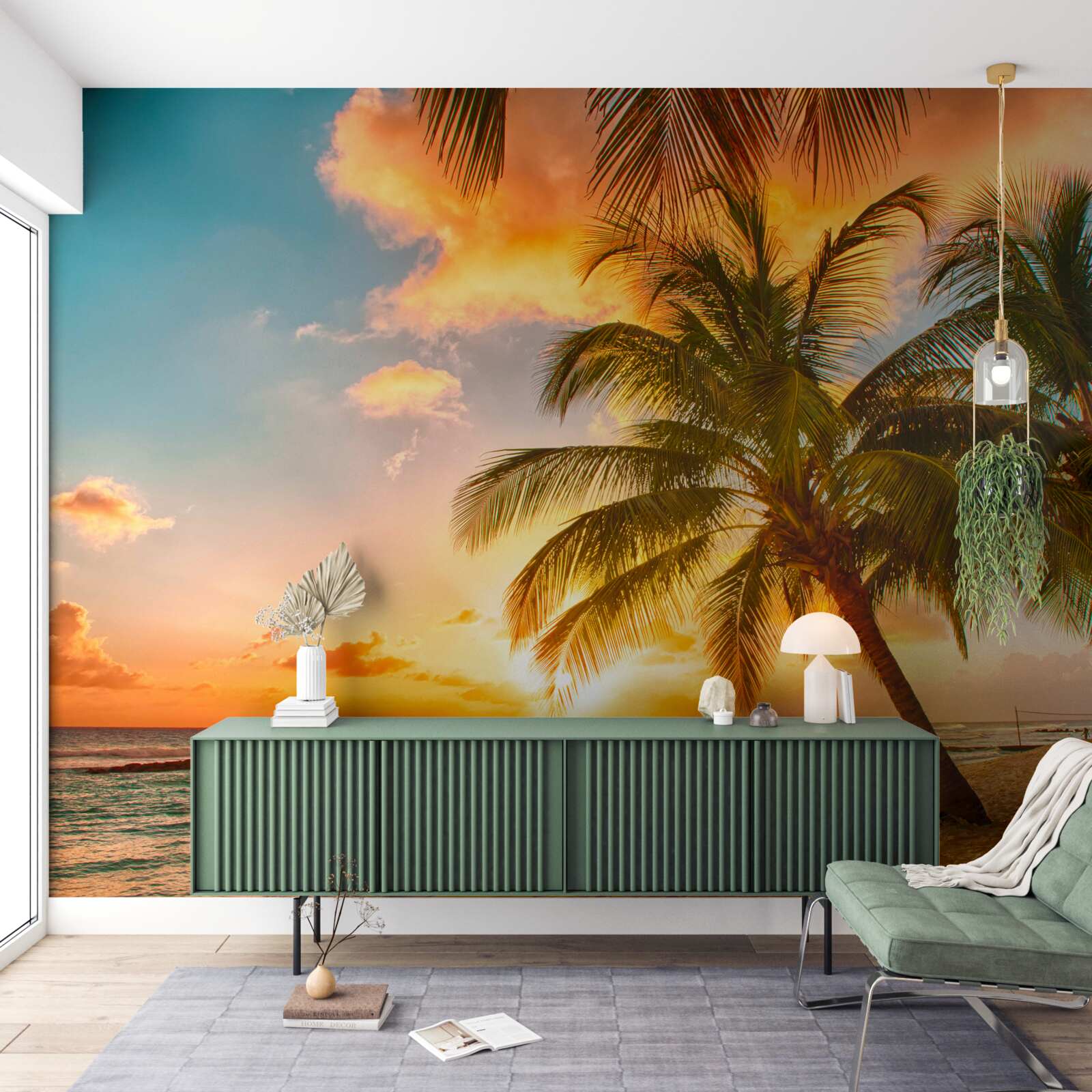 Fototapeta fascinujúci západ slnka v letnom dni