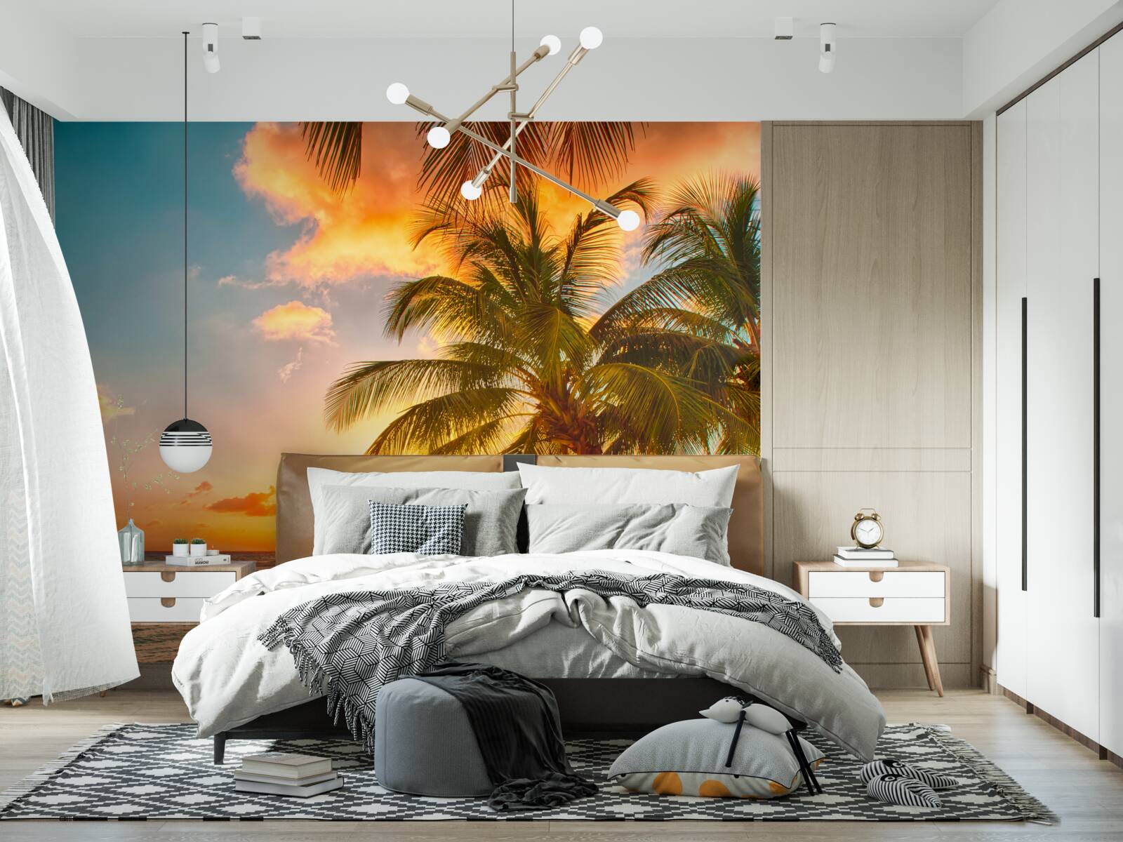 Fototapeta fascinujúci západ slnka v letnom dni