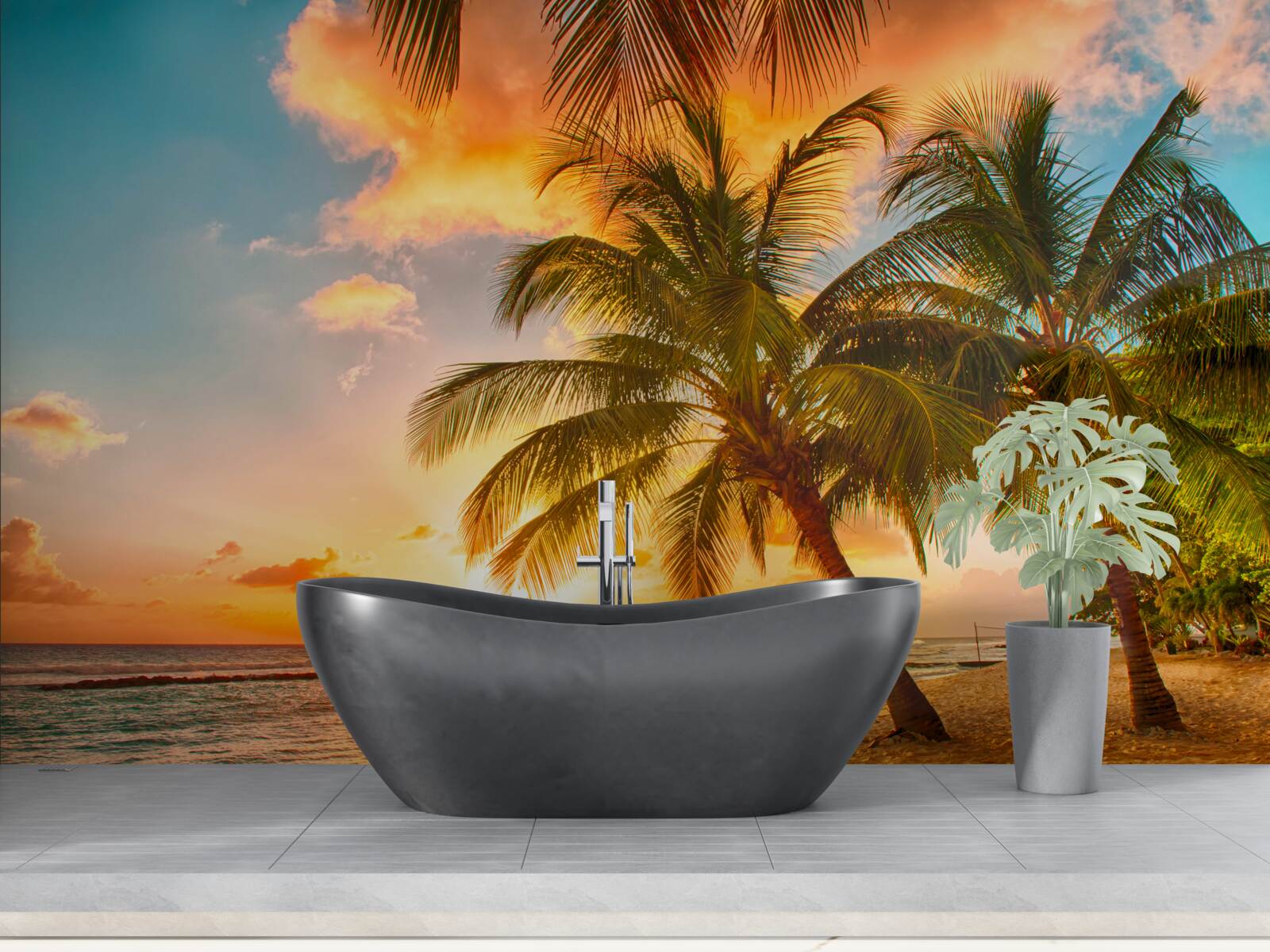 Fototapeta fascinujúci západ slnka v letnom dni