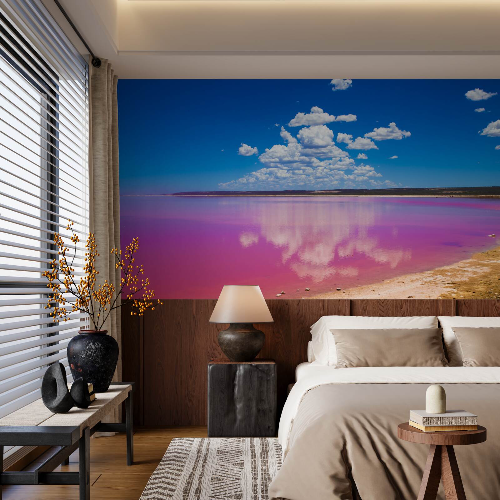Fototapeta huttská lagúna s ružovými vodami