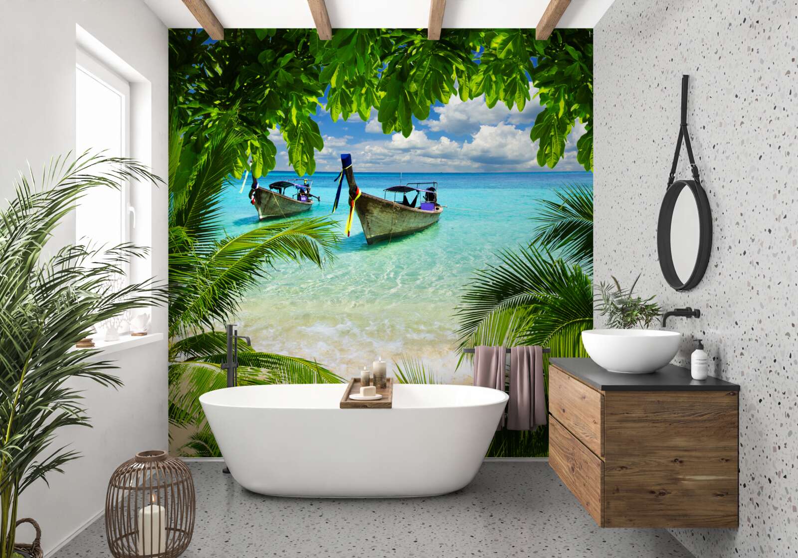 Fototapeta lode v blízkosti pobrežia