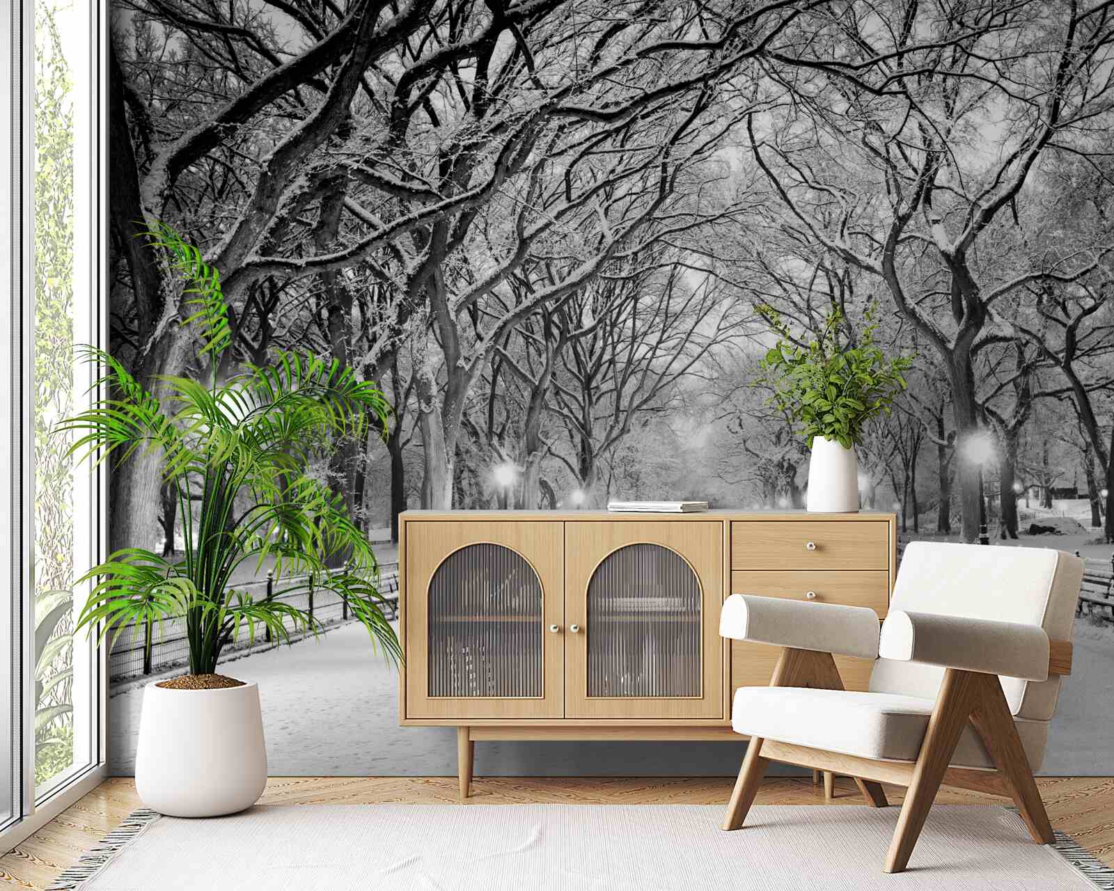 Fototapeta Snehová cesta medzi stromami